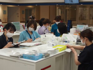 日勤者から引継ぎ