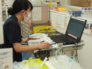 点滴の作成、準備をします